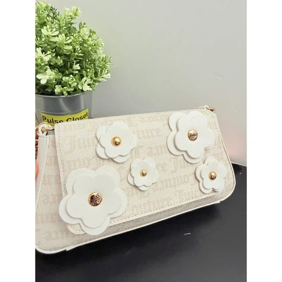 Juicy Couture Bouquet Flap Shoulder Bag in Angel Crystal NWT - Picture 2 of 9